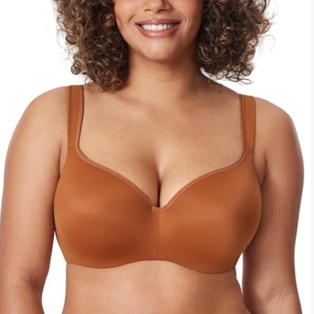 DELIMIRA Women Balconette‎ Bra Terracotta Brown Underwire Seamless 44E NWOT